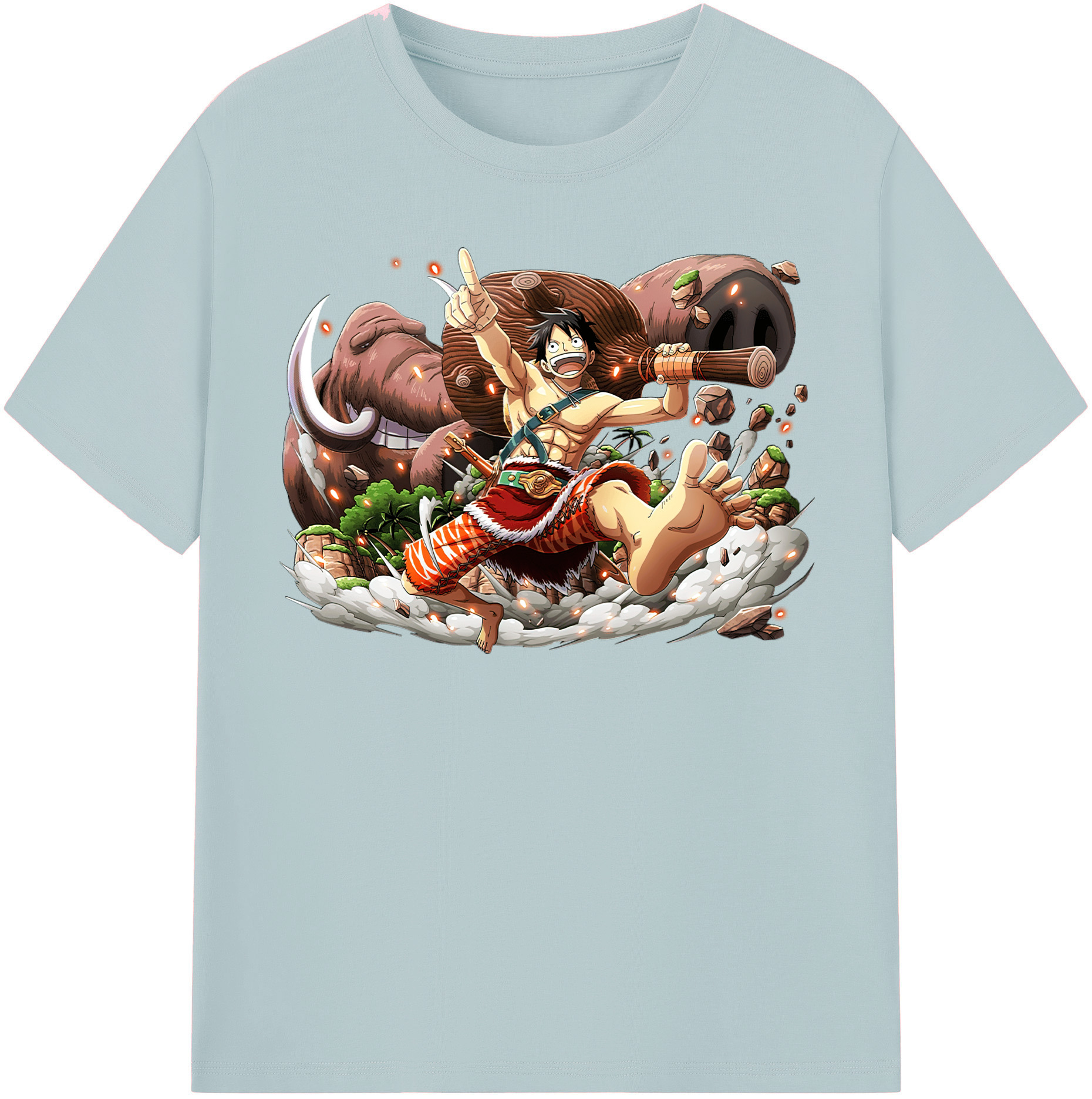 ワンピース モンキー・D・ルフィ ONE PIECE Monkey D. Luffy 綿100％半袖Tシャツ（フロントプリント）